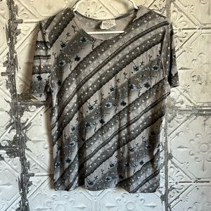 Vintage 90s stretchy floral patterned top